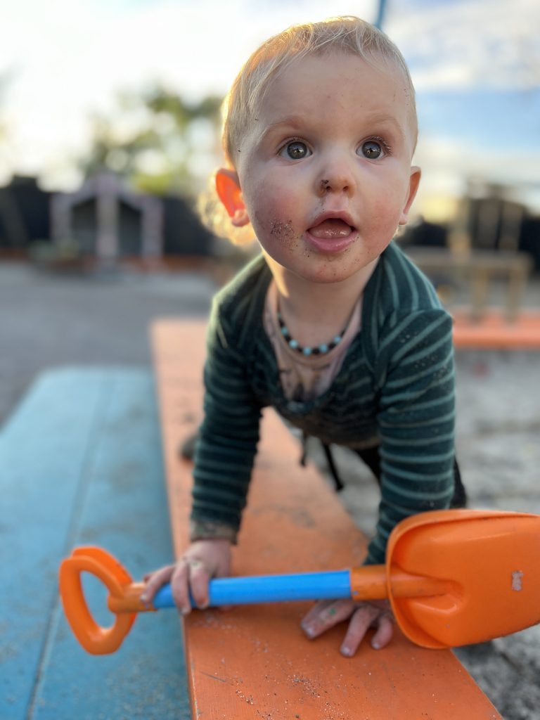 Child with shovel